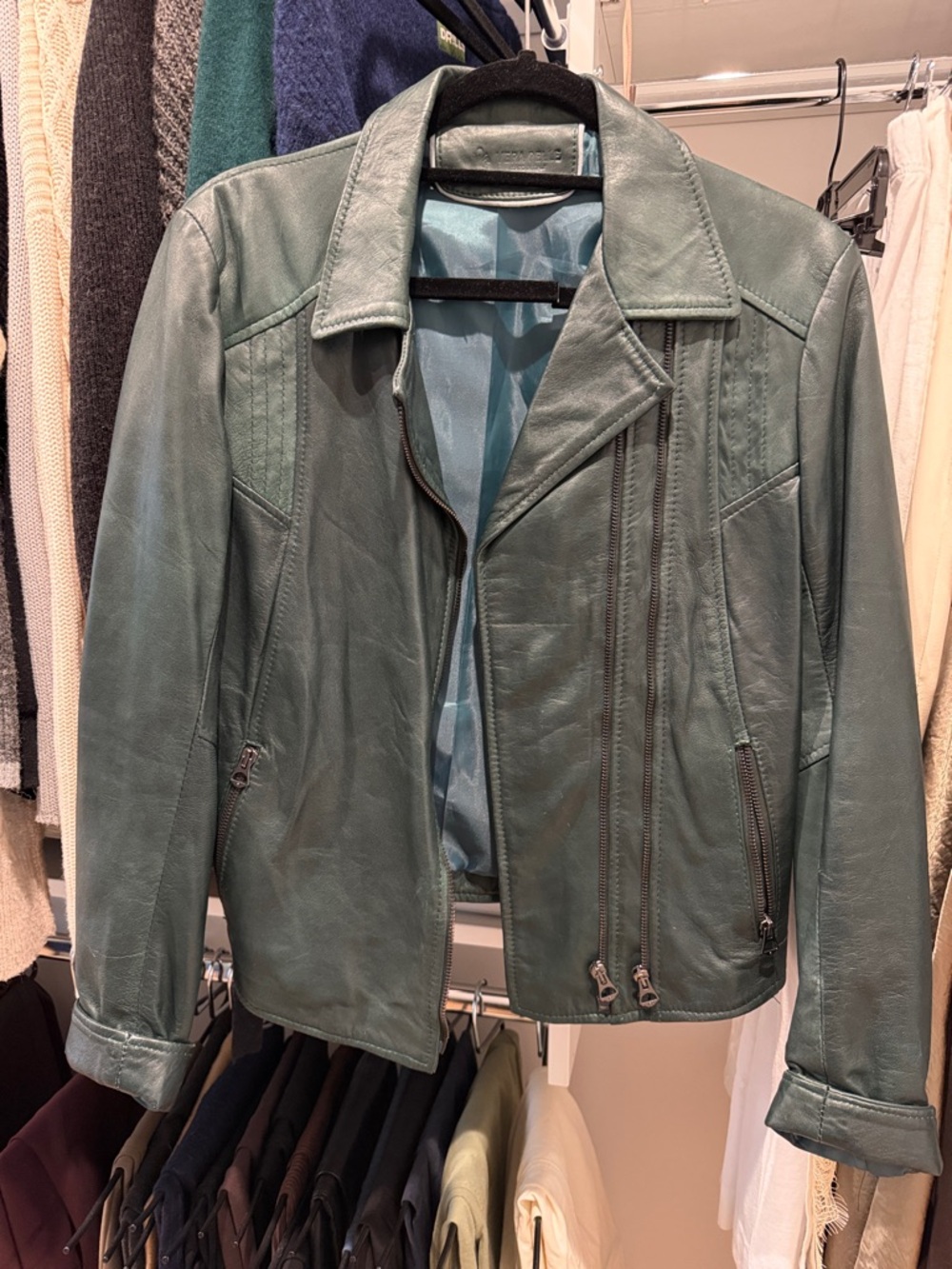 Vintage Vera Pelle Forest Green Leather Jacket